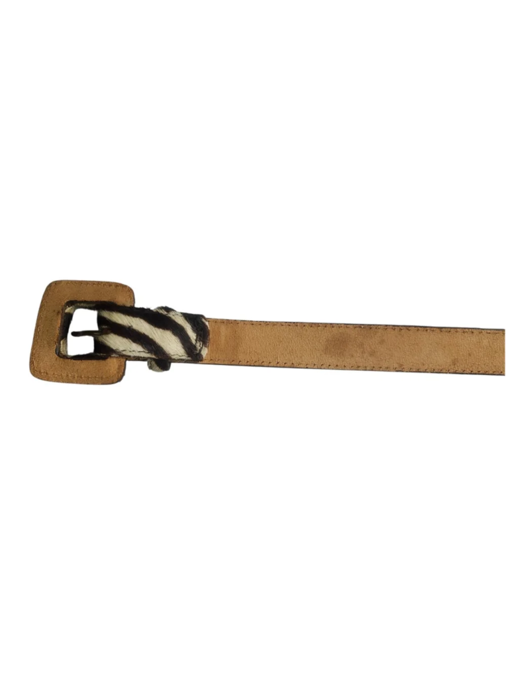 Vintage Henri Bendel Zebra Print Calf Hair Belt Medium Made in USA Style 4357